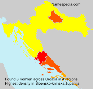 Surname Komlen in Croatia Surname Komlen in Croatia