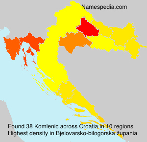 Surname Komlenic in Croatia Surname Komlenic in Croatia