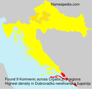 Surname Komnenic in Croatia Surname Komnenic in Croatia