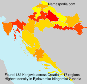 Surname Konjevic in Croatia Surname Konjevic in Croatia