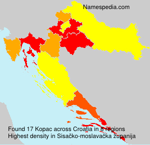 Surname Kopac in Croatia Surname Kopac in Croatia