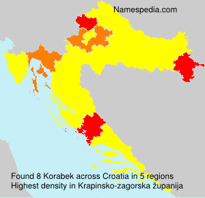 Surname Korabek in Croatia Surname Korabek in Croatia