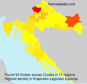 Surname Korbar in Croatia Surname Korbar in Croatia