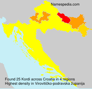 Surname Kordi in Croatia Surname Kordi in Croatia