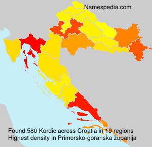 Surname Kordic in Croatia Surname Kordic in Croatia