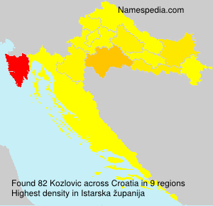 Surname Kozlovic in Croatia Surname Kozlovic in Croatia
