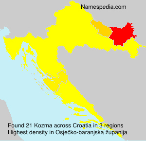 Surname Kozma in Croatia Surname Kozma in Croatia