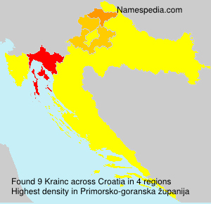Surname Krainc in Croatia Surname Krainc in Croatia