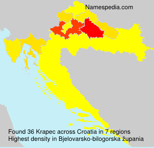 Surname Krapec in Croatia Surname Krapec in Croatia