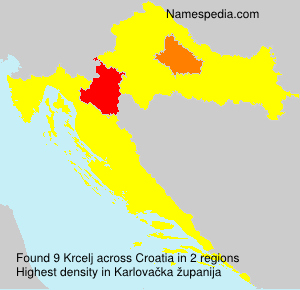 Surname Krcelj in Croatia