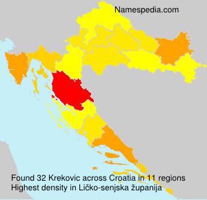 Surname Krekovic in Croatia Surname Krekovic in Croatia