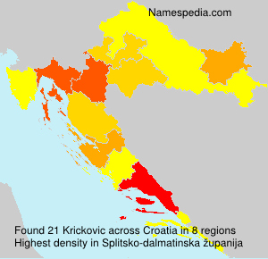 Surname Krickovic in Croatia Surname Krickovic in Croatia