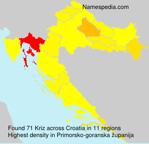 Surname Kriz in Croatia Surname Kriz in Croatia