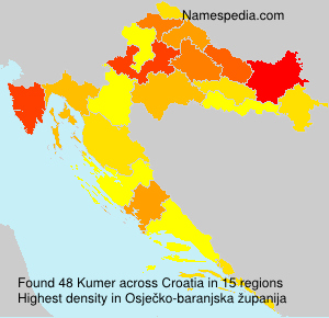 Surname Kumer in Croatia Surname Kumer in Croatia