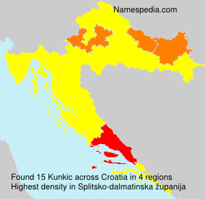 Surname Kunkic in Croatia Surname Kunkic in Croatia