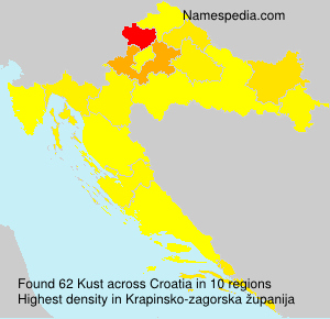 Surname Kust in Croatia Surname Kust in Croatia