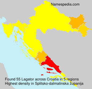 Surname Lagator in Croatia Surname Lagator in Croatia