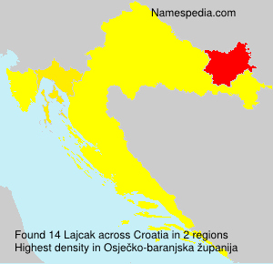 Surname Lajcak in Croatia Surname Lajcak in Croatia