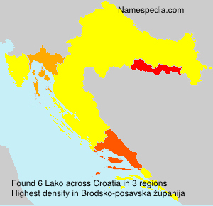 Surname Lako in Croatia Surname Lako in Croatia