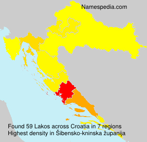 Surname Lakos in Croatia Surname Lakos in Croatia