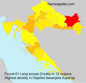 Surname Lang in Croatia Surname Lang in Croatia