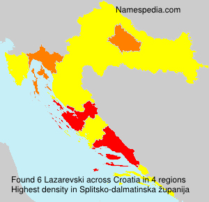 Surname Lazarevski in Croatia Surname Lazarevski in Croatia