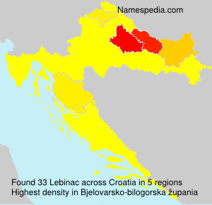 Surname Lebinac in Croatia Surname Lebinac in Croatia