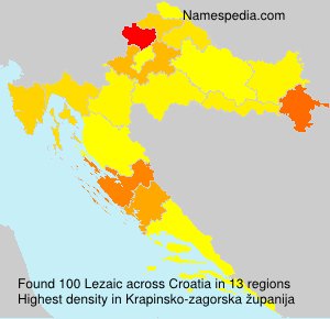 Surname Lezaic in Croatia Surname Lezaic in Croatia
