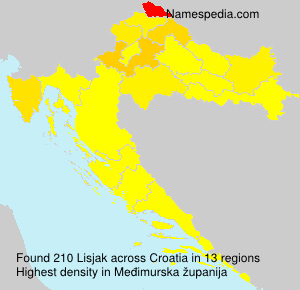 Surname Lisjak in Croatia Surname Lisjak in Croatia