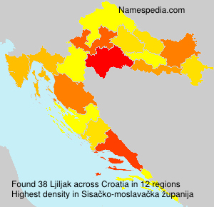 Surname Ljiljak in Croatia Surname Ljiljak in Croatia