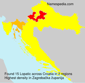 Surname Lopatic in Croatia Surname Lopatic in Croatia