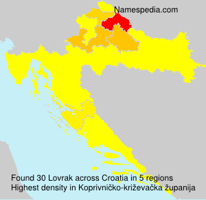 Surname Lovrak in Croatia Surname Lovrak in Croatia