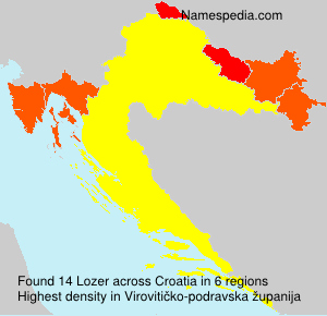 Surname Lozer in Croatia Surname Lozer in Croatia
