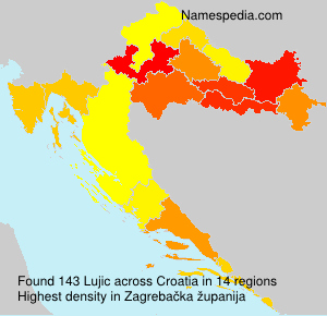 Surname Lujic in Croatia Surname Lujic in Croatia
