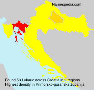 Surname Lukaric in Croatia