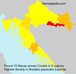 Surname Macas in Croatia Surname Macas in Croatia