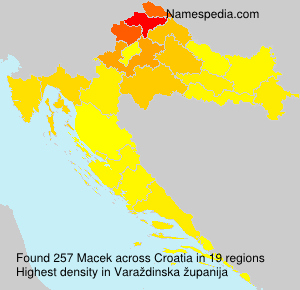 Surname Macek in Croatia Surname Macek in Croatia