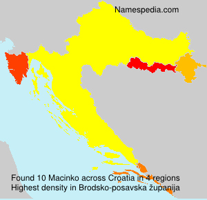Surname Macinko in Croatia Surname Macinko in Croatia