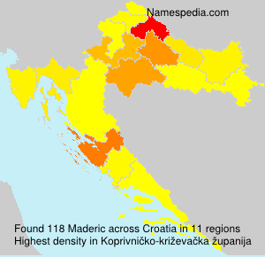 Surname Maderic in Croatia Surname Maderic in Croatia