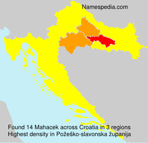 Surname Mahacek in Croatia Surname Mahacek in Croatia