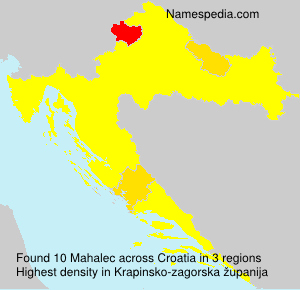 Surname Mahalec in Croatia Surname Mahalec in Croatia