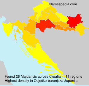 Surname Majdancic in Croatia Surname Majdancic in Croatia