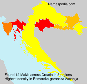 Surname Makic in Croatia Surname Makic in Croatia