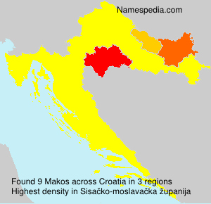 Surname Makos in Croatia Surname Makos in Croatia