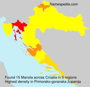 Surname Manola in Croatia Surname Manola in Croatia