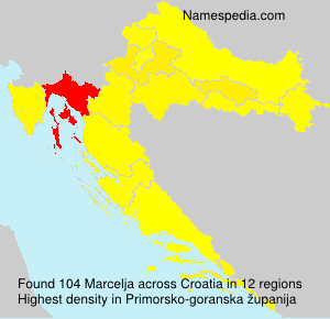 Surname Marcelja in Croatia Surname Marcelja in Croatia