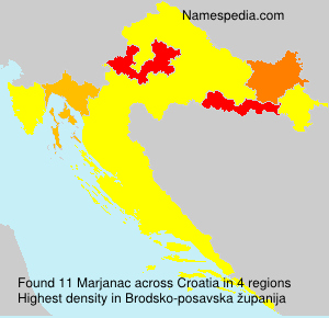 Surname Marjanac in Croatia