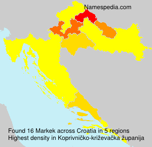Surname Markek in Croatia Surname Markek in Croatia