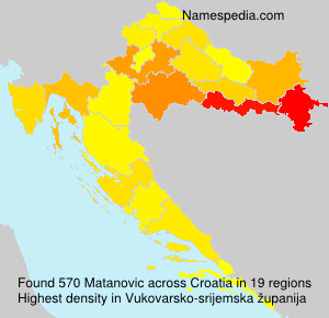 Surname Matanovic in Croatia Surname Matanovic in Croatia