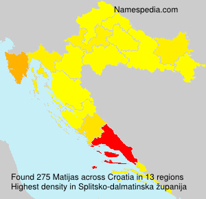 Surname Matijas in Croatia Surname Matijas in Croatia